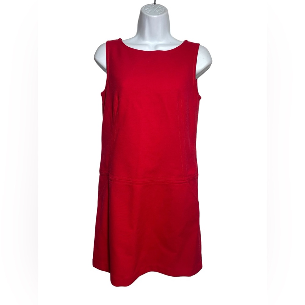 Ann Taylor LOFT Dress Size 2‎ red summer shift dress with pockets ❤️❤️